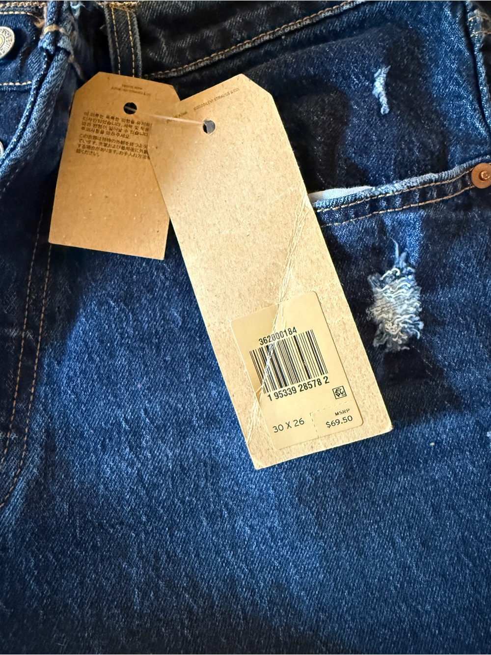 Levi’s 501 High-Rise Straight Crop Jeans in Dark Wash 30 X 26 NWT - Picture 6 of 9